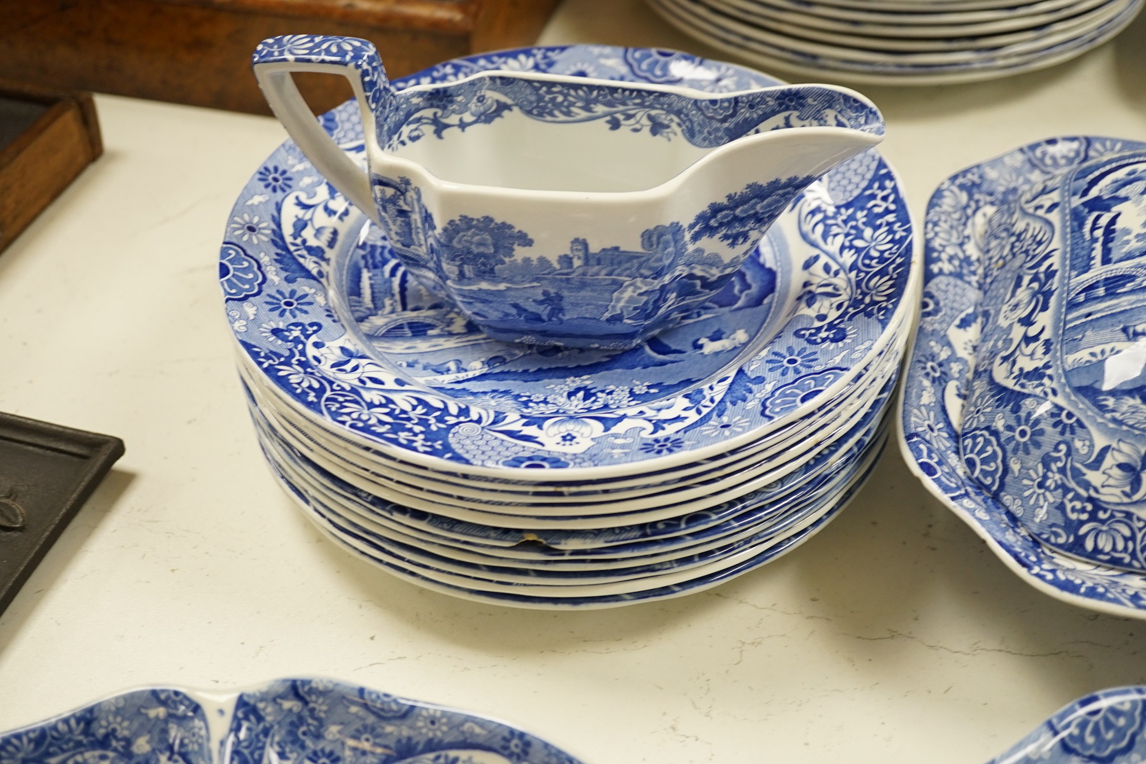 A Copeland Spode Italian part dinner service and an hors d’oeuvre dish